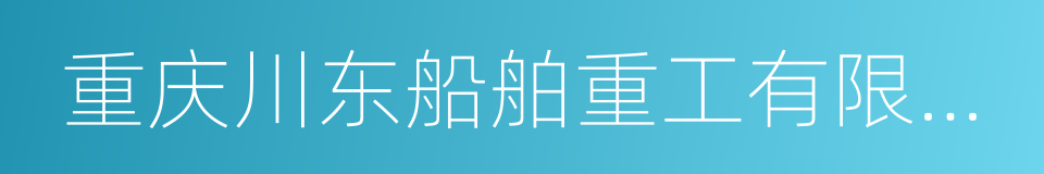 重庆川东船舶重工有限责任公司的同义词