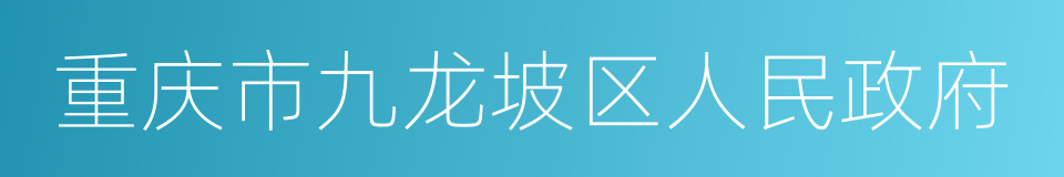 重庆市九龙坡区人民政府的同义词