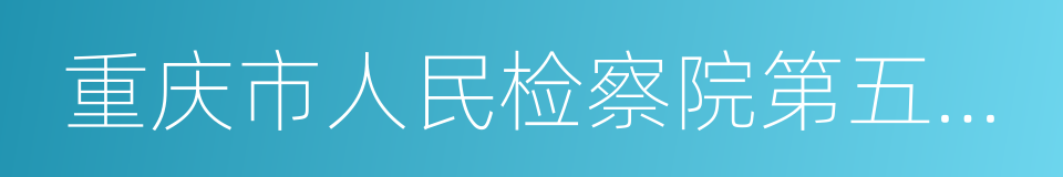 重庆市人民检察院第五分院的同义词