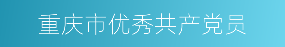 重庆市优秀共产党员的同义词