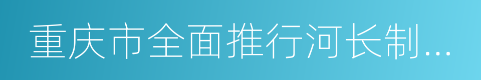重庆市全面推行河长制工作方案的同义词