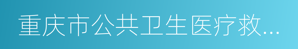 重庆市公共卫生医疗救治中心的同义词