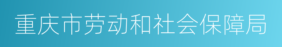 重庆市劳动和社会保障局的同义词