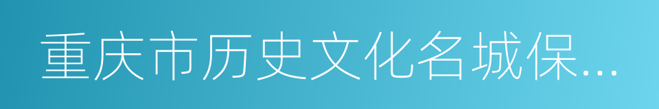 重庆市历史文化名城保护规划的同义词