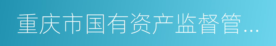 重庆市国有资产监督管理委员会的同义词