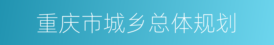 重庆市城乡总体规划的同义词