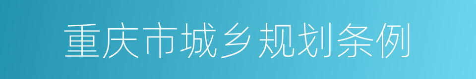 重庆市城乡规划条例的同义词