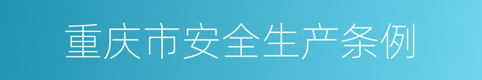 重庆市安全生产条例的同义词