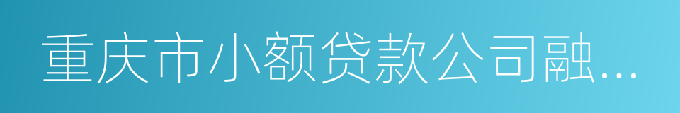 重庆市小额贷款公司融资监管暂行办法的同义词