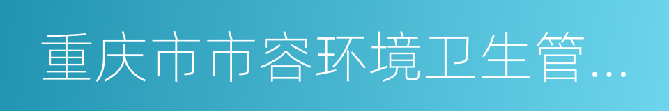 重庆市市容环境卫生管理条例的同义词