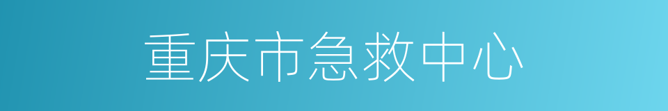 重庆市急救中心的同义词