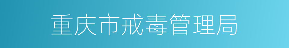 重庆市戒毒管理局的同义词