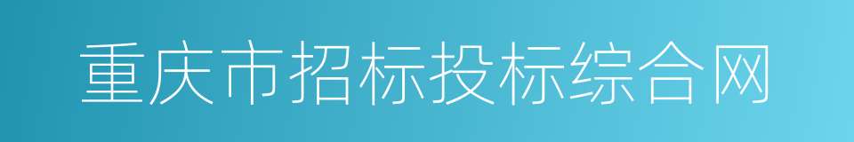 重庆市招标投标综合网的同义词