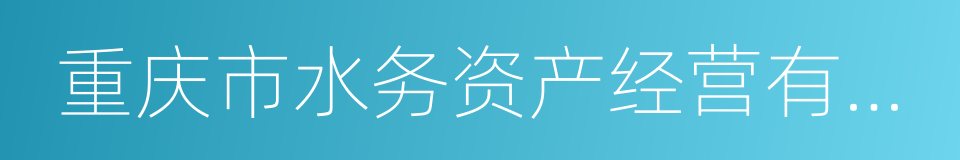 重庆市水务资产经营有限公司的同义词