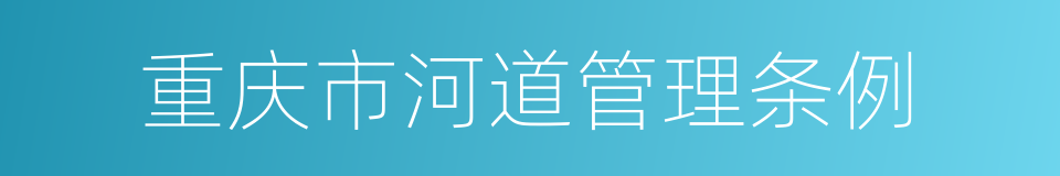 重庆市河道管理条例的同义词