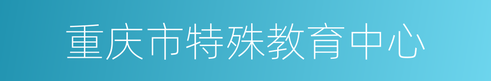 重庆市特殊教育中心的同义词