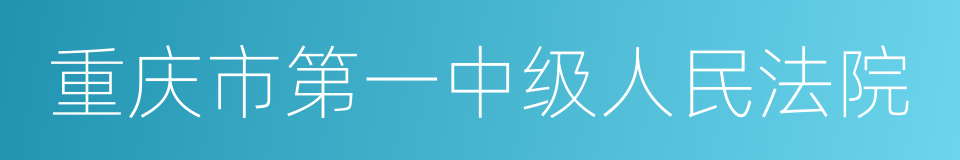 重庆市第一中级人民法院的同义词