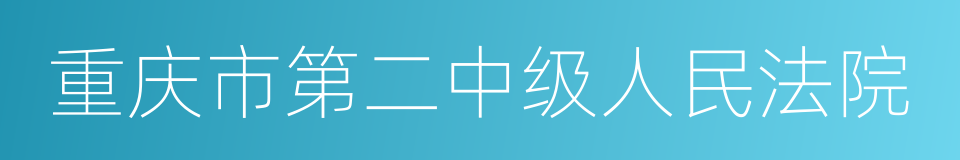 重庆市第二中级人民法院的同义词