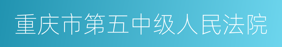 重庆市第五中级人民法院的同义词