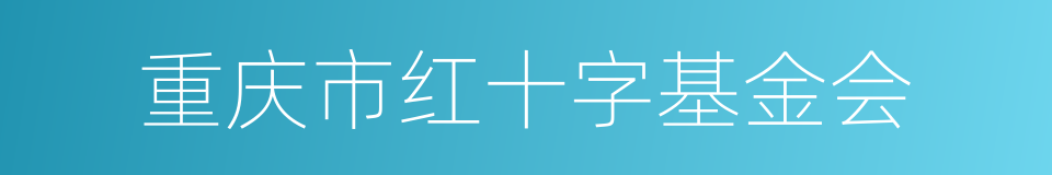 重庆市红十字基金会的同义词