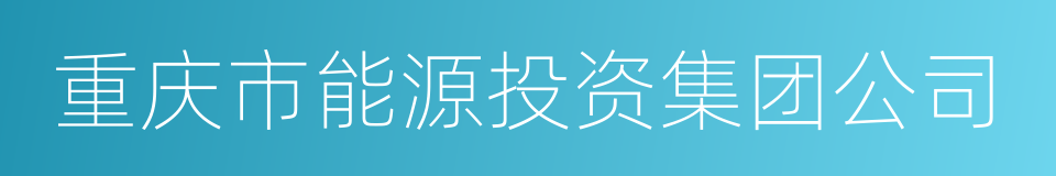 重庆市能源投资集团公司的同义词