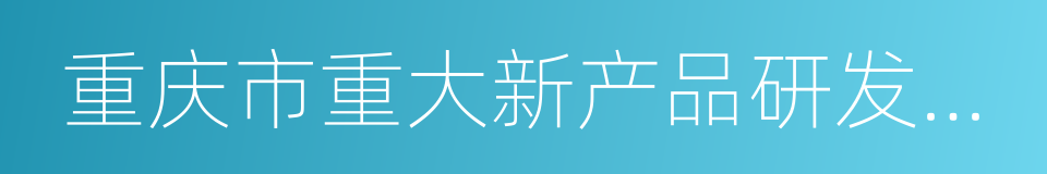 重庆市重大新产品研发成本补助实施细则的同义词