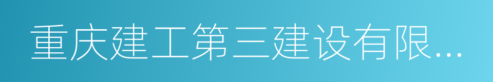 重庆建工第三建设有限责任公司的同义词