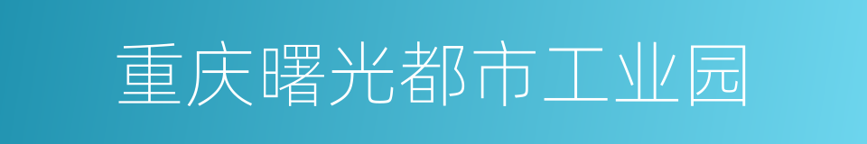 重庆曙光都市工业园的同义词