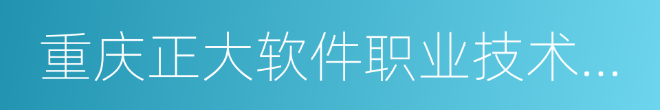 重庆正大软件职业技术学院的同义词