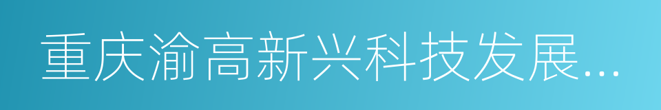 重庆渝高新兴科技发展有限公司的同义词