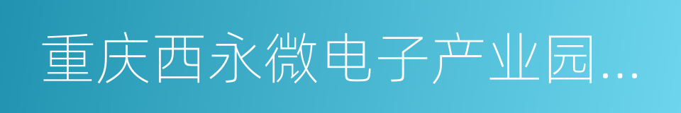 重庆西永微电子产业园区开发有限公司的同义词