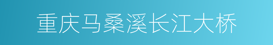 重庆马桑溪长江大桥的同义词