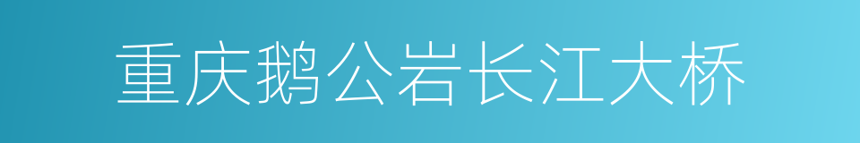 重庆鹅公岩长江大桥的同义词