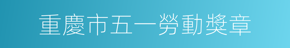 重慶市五一勞動獎章的同義詞
