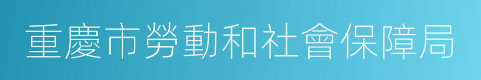 重慶市勞動和社會保障局的同義詞