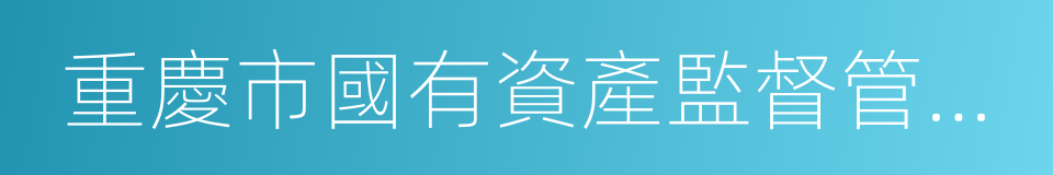 重慶市國有資產監督管理委員會的同義詞