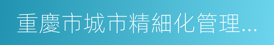 重慶市城市精細化管理標準的同義詞