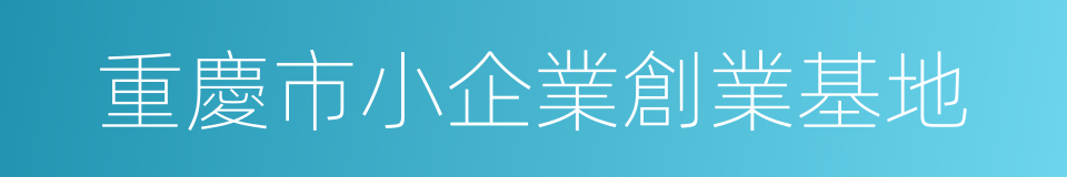 重慶市小企業創業基地的同義詞