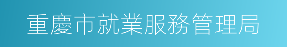 重慶市就業服務管理局的同義詞