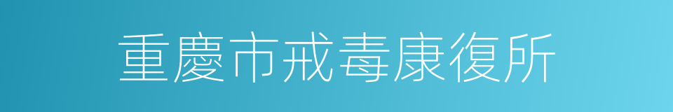 重慶市戒毒康復所的同義詞