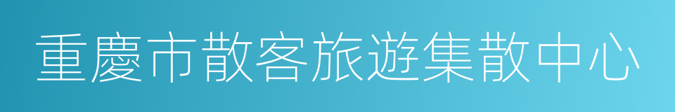 重慶市散客旅遊集散中心的同義詞