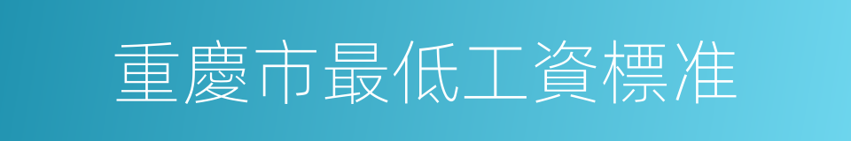 重慶市最低工資標准的同義詞