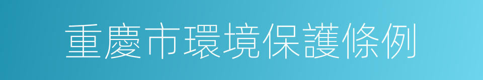 重慶市環境保護條例的同義詞