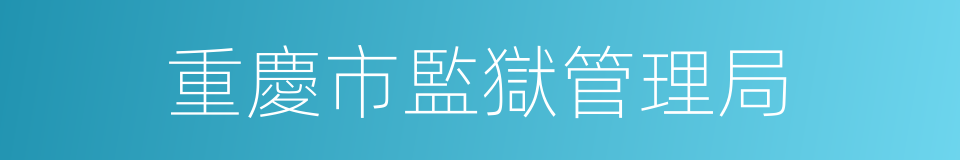 重慶市監獄管理局的同義詞