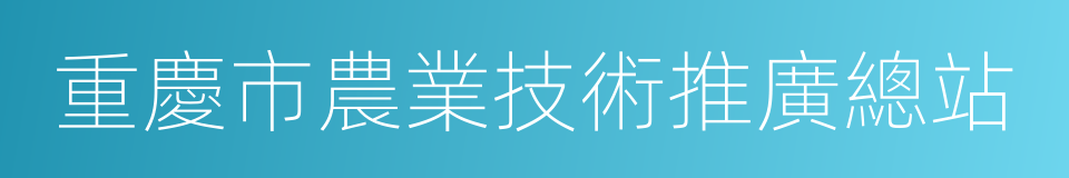 重慶市農業技術推廣總站的同義詞