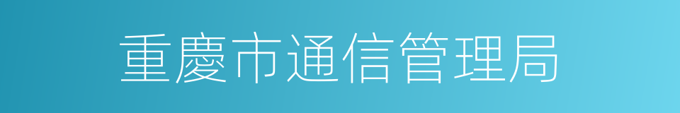 重慶市通信管理局的同義詞