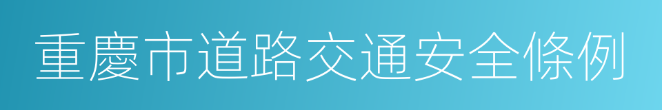 重慶市道路交通安全條例的同義詞