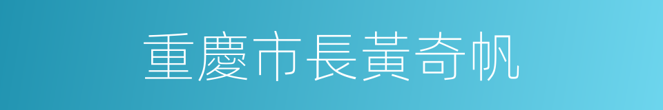 重慶市長黃奇帆的同義詞