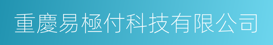 重慶易極付科技有限公司的同義詞