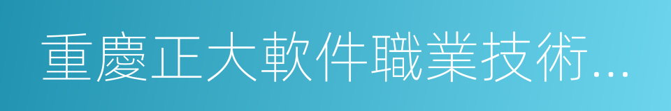 重慶正大軟件職業技術學院的同義詞